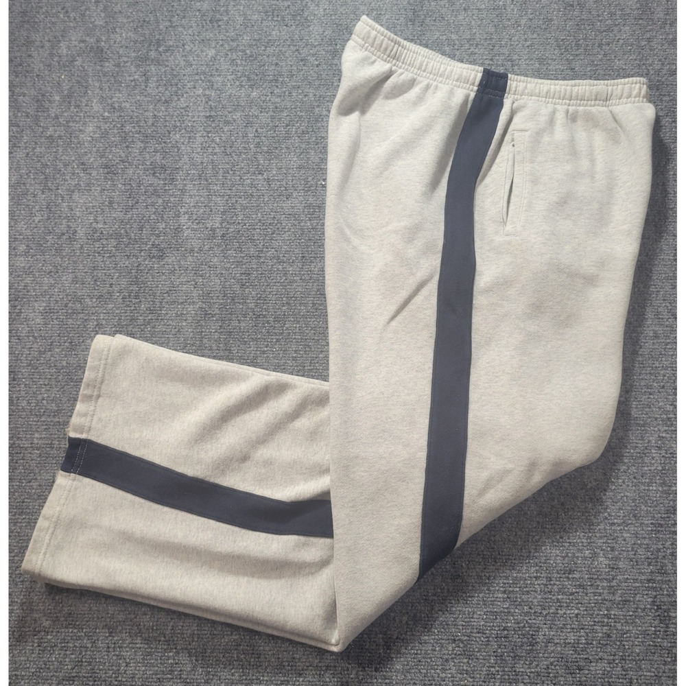 Brandy Melville Anastasia Sweatpants Grey Navy Side Stripe Wide Leg One Size